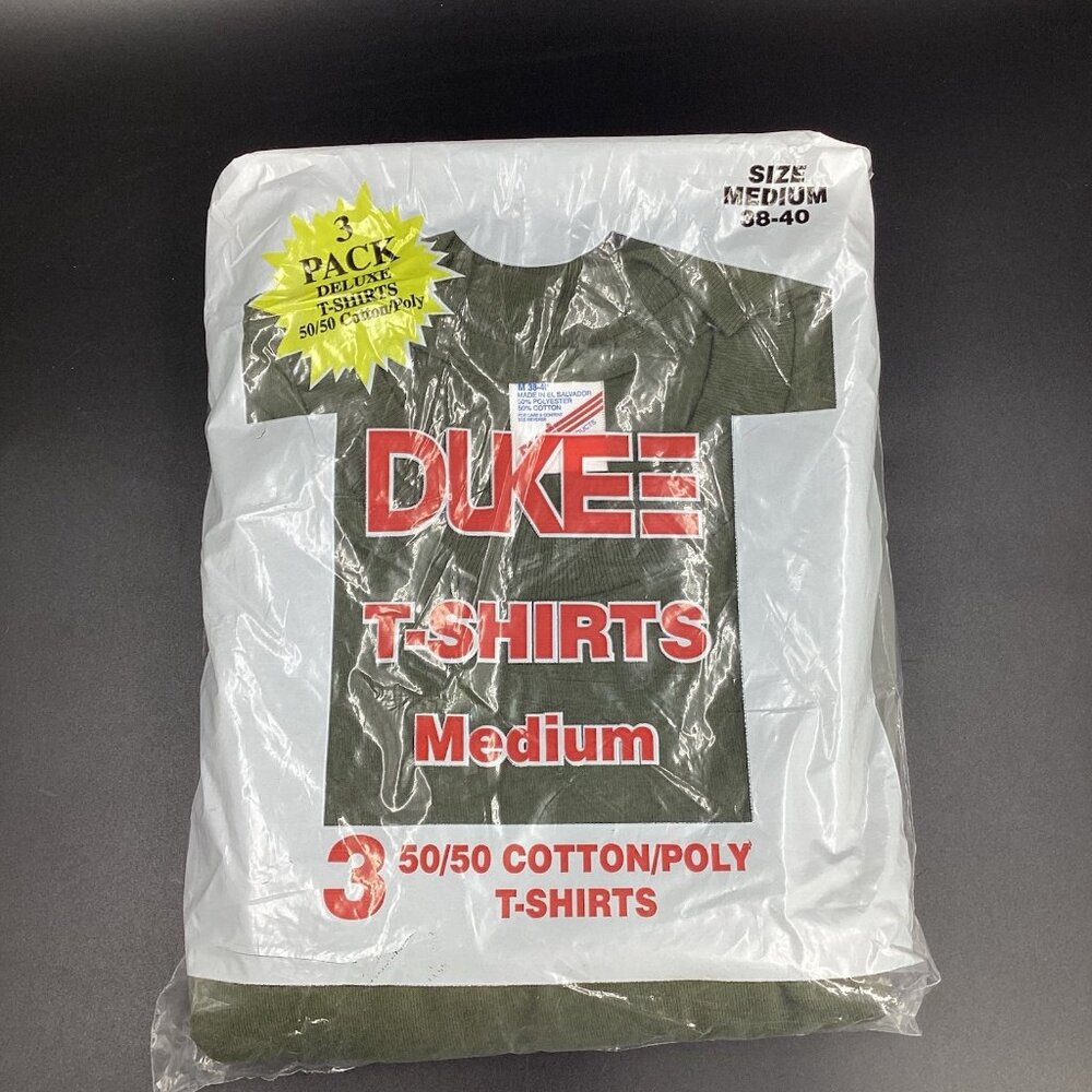 Duke Tactical T-Shirts 50/50 Cotton Poly - Olive 3 Pack Size Medium  NEW!